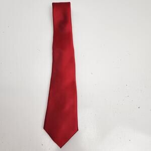 J. Ferrar Men's Polyester Solid Red Sateen Finish Formal Wear Necktie